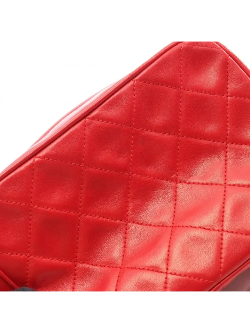 Chanel Shoulder Bag Quilted Tassel Red Lambskin Fringe Bijou Chain